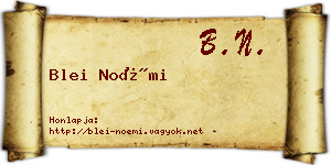 Blei Noémi névjegykártya